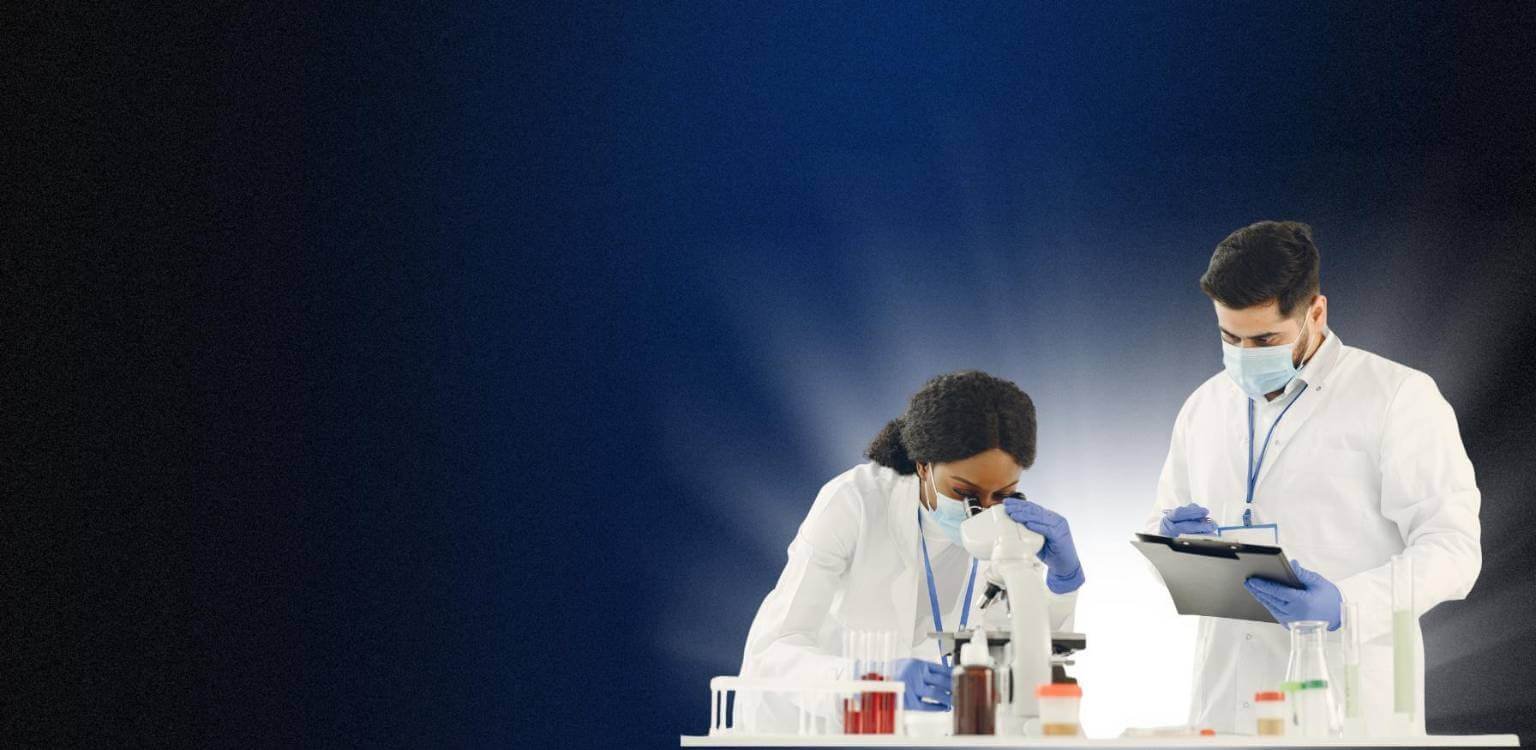 Ampli Pharma laboratory scientists working in a pharmaceutical lab