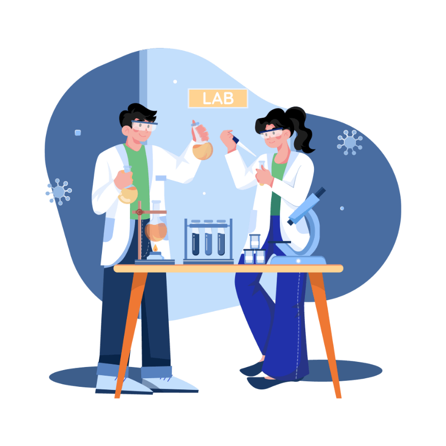 Illustration representing Ampli Pharma healthcare and laboratory collaboration
